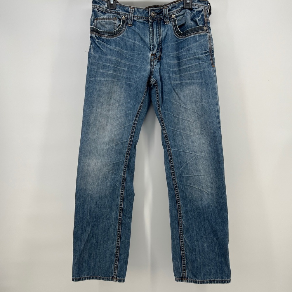 Buffalo David Bitton Stew Mens Straight Leg Jeans Medium Wash Blue 33x30
